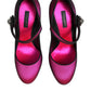 Dolce & Gabbana Pink Strass Mary Janes Heels Pumps Shoes