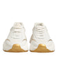 Dolce & Gabbana White Gold Daymaster Low Top Sneakers Shoes