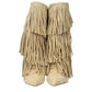 Paris Texas Beige Leather Flat Boots