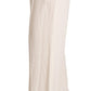 Tonello White High Waist Pleated Straight Formal Trouser Pants