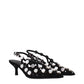 The Attico Black Leather Stiletto Heel Sandals