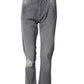 CYCLE Gray Tattered Mid Waist Men Straight Denim Trouser Jeans