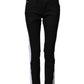 Dolce & Gabbana Black Cotton MidWaist Skinny Denim Logo Jeans