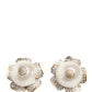Dolce & Gabbana Gold Tone Maxi Faux Pearl Floral Clip-on Jewelry Earrings