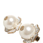 Dolce & Gabbana Gold Tone Maxi Faux Pearl Floral Clip-on Jewelry Earrings