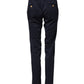Domenico Tagliente Dark Blue Cotton Skinny Men Trouser Pants
