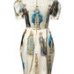 Dolce & Gabbana Beige Madonne Print Silk Short Sleeve Dress
