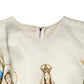 Dolce & Gabbana Beige Madonne Print Silk Short Sleeve Dress