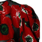 Dolce & Gabbana Red Floral Print Nylon A-line Midi Dress