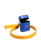 Dolce & Gabbana Blue Yellow Calfskin Leather Logo Strap Men Airpods Case