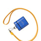 Dolce & Gabbana Blue Yellow Calfskin Leather Logo Strap Men Airpods Case