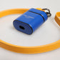 Dolce & Gabbana Blue Yellow Calfskin Leather Logo Strap Men Airpods Case