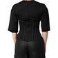 Dolce & Gabbana Black Cotton Bustier Corset Short Sleeves T-shirt
