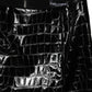 Dolce & Gabbana Black Croc Faux-Leather Mid Waist Midi Skirt