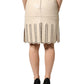 Dolce & Gabbana Beige Leather Studs Mid Waist Mini Skirt