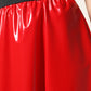 Dolce & Gabbana Glossy Red Polyester High Waist Midi Skirt