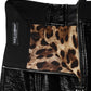 Dolce & Gabbana Black Nylon Eyelet Detail Coated Mini Skirt