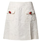 Dolce & Gabbana White Floral Brocade High Waist Mini Skirt
