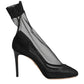 Dolce & Gabbana Black Nylon Stretch Mesh Sock Boots  Shoes