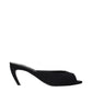 The Attico Black Fabric Flat Sandals