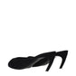 The Attico Black Fabric Flat Sandals