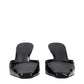 The Attico Black Leather Flat Sandals