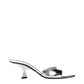 The Attico Gray Leather Flat Sandals
