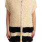 Philosophy Beige Black Short Sleeve Button Cardigan Sweater