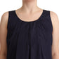 P.A.R.O.S.H. Navy Blue Sleeveless Round Neck Mermaid Long Dress
