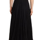 Fausto Puglisi Silk Black Studded Sleeveless A-line Max Dress