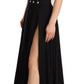 Fausto Puglisi Silk Black Studded Sleeveless A-line Max Dress
