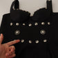 Fausto Puglisi Silk Black Studded Sleeveless A-line Max Dress