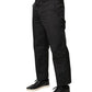 Valentino Black Mid Waist Men Tapered Dress Trouser Pants