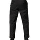 Valentino Black Mid Waist Men Tapered Dress Trouser Pants