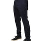 Domenico Tagliente Navy Blue Skinny Chino Mid Waist Men Pants