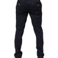 Domenico Tagliente Navy Blue Skinny Chino Mid Waist Men Pants