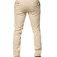 PT01 Beige Mid Waist Men Skinny Fit Chino Trouser Pants