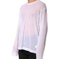 Dolce & Gabbana White Nylon Long Sleeves Crewneck T-Shirt