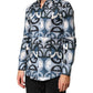Dolce & Gabbana Blue MARTINI Long Sleeves Casual Logo Shirt