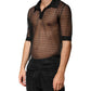 Dolce & Gabbana Black Sheer Short Sleeves Casual Polo  Top
