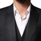 Dolce & Gabbana Black Wool Single Breasted 3 Piece Men Suit