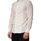 Dolce & Gabbana Off White Silk Men GOLD Dress Formal Shirt