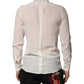 Dolce & Gabbana Off White Silk Men GOLD Dress Formal Shirt