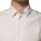 Dolce & Gabbana Off White Silk Men GOLD Dress Formal Shirt