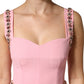 Dolce & Gabbana Pink Embellished Sheath Mermaid Gown Dress