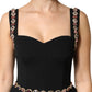Dolce & Gabbana Black Embellished Sheath Mermaid Gown Dress