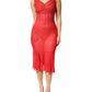 Dolce & Gabbana Red Silk Sleeveless Sheath V-neck Midi Dress