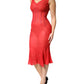 Dolce & Gabbana Red Silk Sleeveless Sheath V-neck Midi Dress