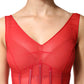 Dolce & Gabbana Red Silk Sleeveless Sheath V-neck Midi Dress