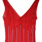 Dolce & Gabbana Red Silk Sleeveless Sheath V-neck Midi Dress